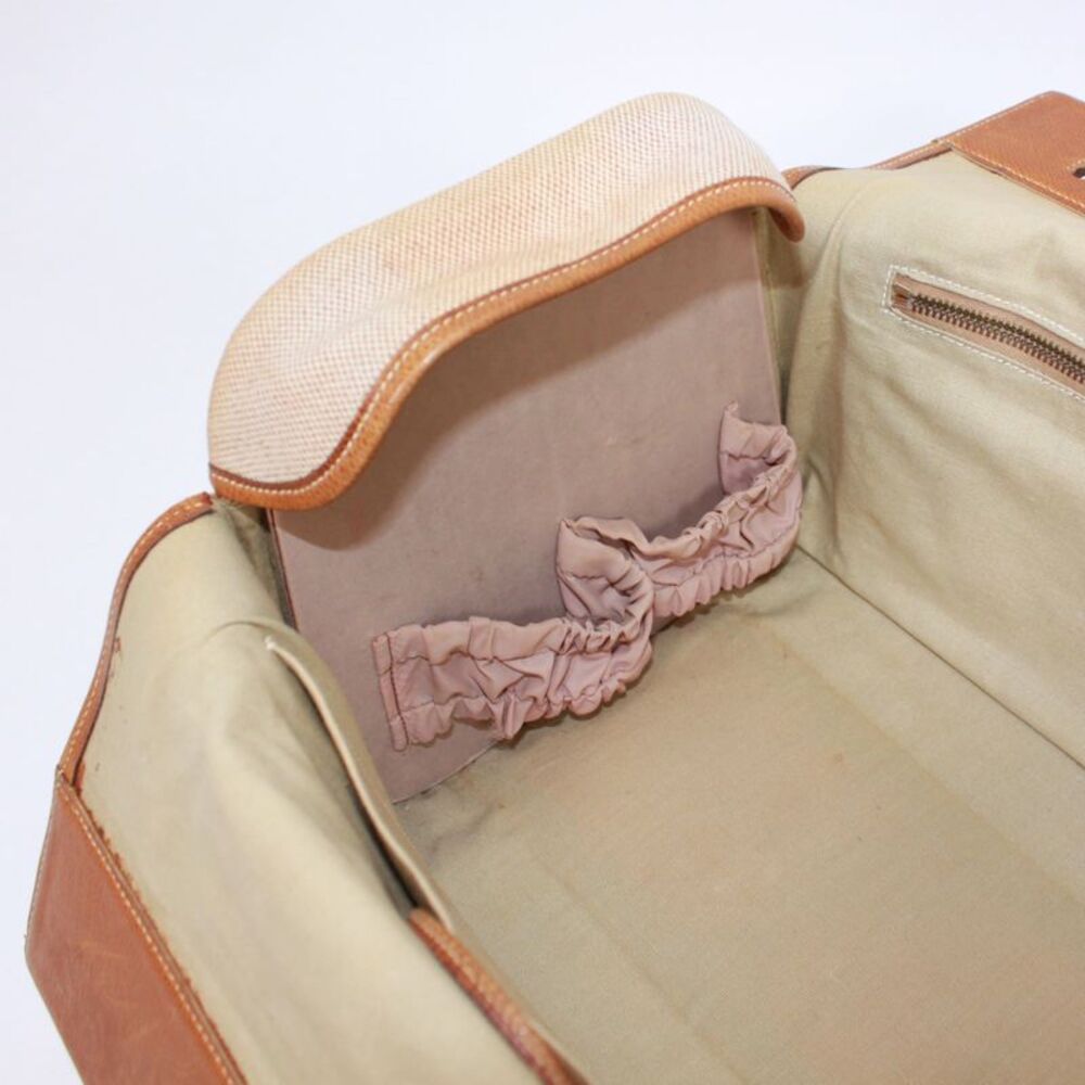 Hermes Leather Canvas Boston Bag - Picture 10 of 10